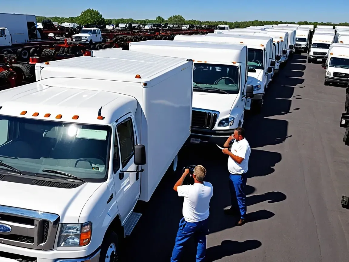 Fleet Truck Repair in Golden, CO: Expert mechanics stand by white trucks ready for certified repairs.